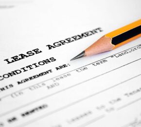 Close up of pencil on Lease agreement