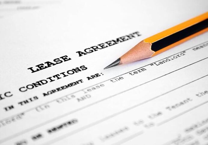 Close up of pencil on Lease agreement