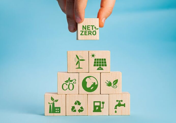 Net Zero And Carbon Neutral Concept. Net Zero Greenhouse Gas Emissions